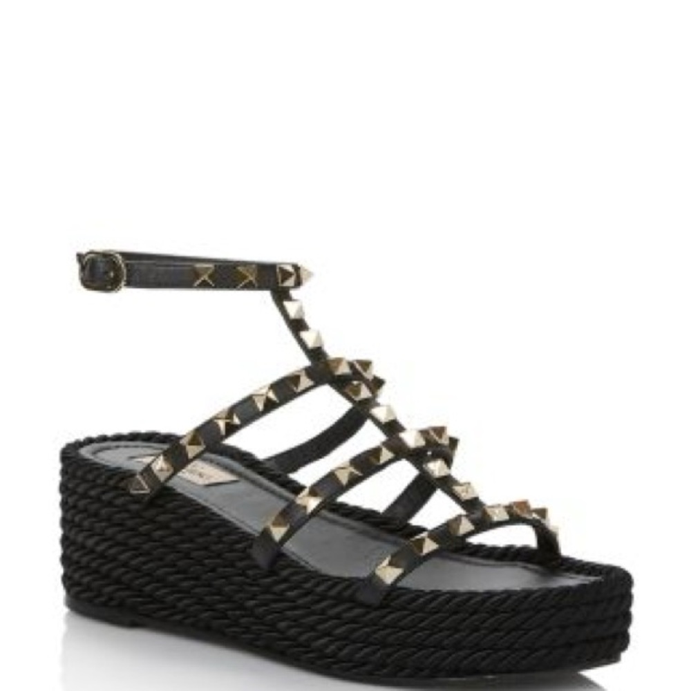 Valentino Garavani Rockstud Torchon Cage Espadrille Sandals